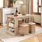 5-Piece Dining Set with Stools and Storage Shelf for Small Spaces